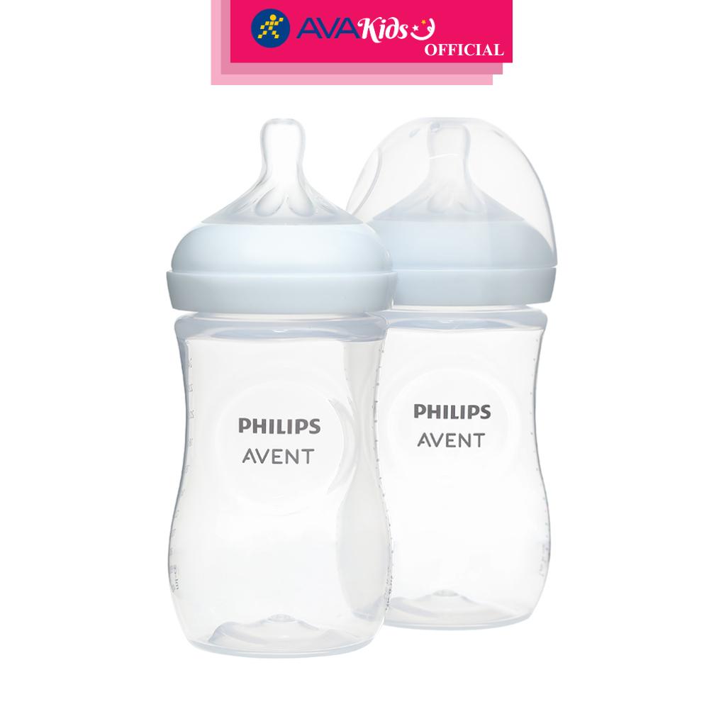 Combo 2 bình sữa nhựa PP Philips Avent SCY903/02 cổ rộng 260 ml (1 - 3 tháng) - Hàng Chính Hãng