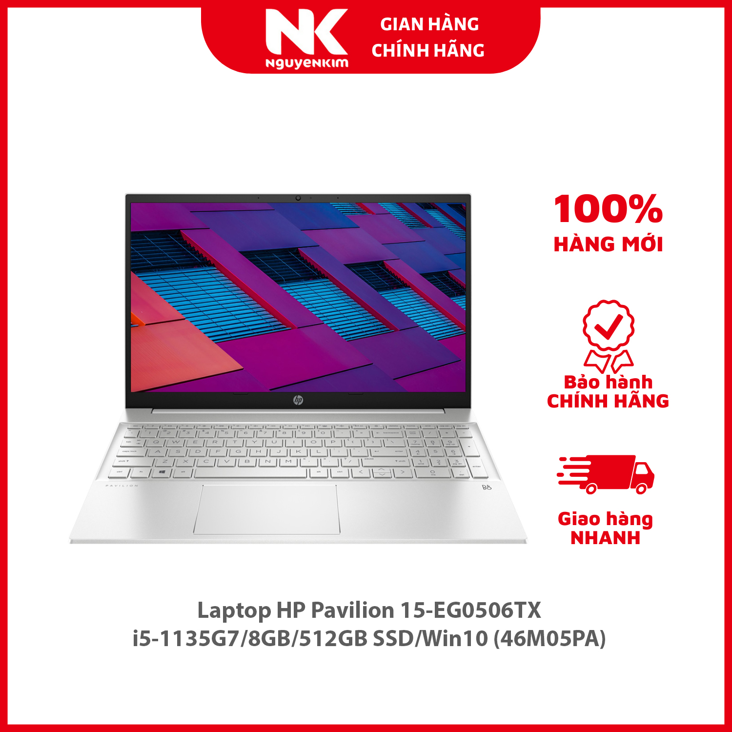 Laptop HP Pavilion 15-EG0506TX i5-1135G7/8GB/512GB SSD/Win10 (46M05PA) - Hàng chính hãng