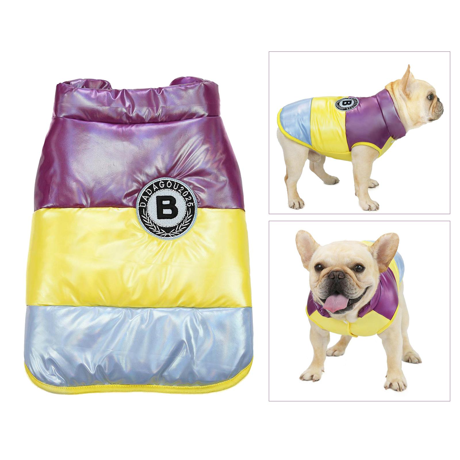 Pet Bulldog Dog Puppy Winter Warm Vest Coat Jacket Clothes Cozy Cold Weather