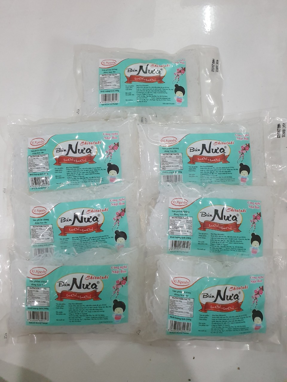 Combo 7 Gói Bún Nưa Vị Nguyên Das Keto 240g