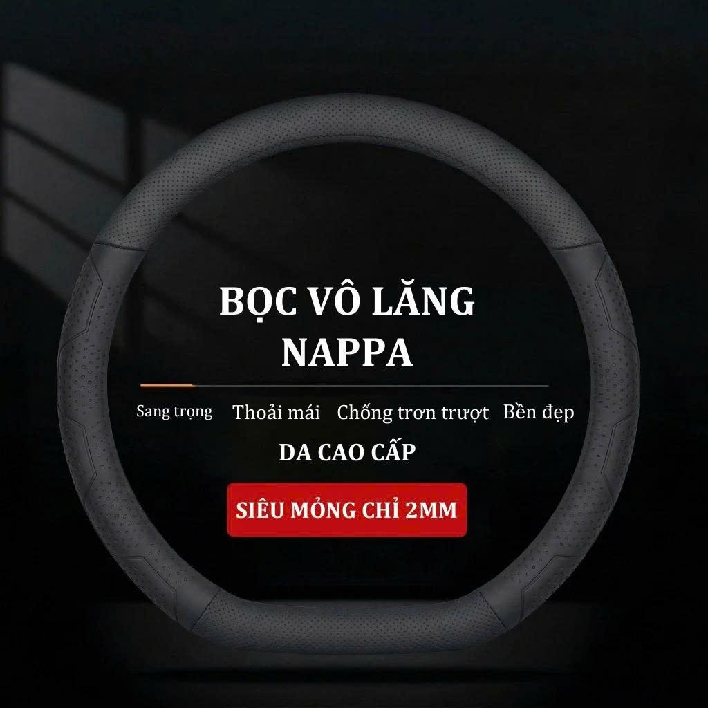 Bọc Vô Lăng Dcut da Nappa,phù hợp cho xe VF3, VF5, VF6, VF8, VF9, VFe34, Limo green size 36cm