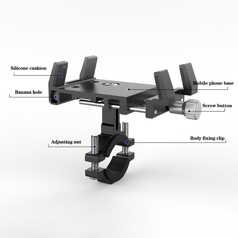 Giá Đỡ Điện Thoại Bằng Nhôm Xoay 360 Độ Cho Xe Đạp / Xe Máy° Giá Đỡ Điện Thoại Gắn Tay Lái Xe Đạp / Xe Máy Xoay Được JP HB