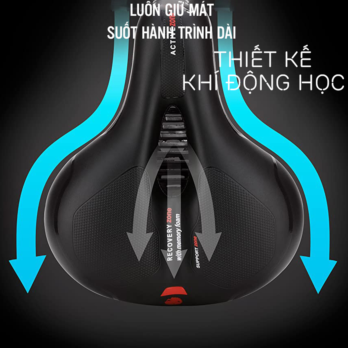 Đệm Yên Xe Đạp Thể Thao Đàn Hồi Mềm Dày Thoáng Khí Cao Cấp Giúp Êm Mông Thoải Mái Chống Trượt, Siêu Êm Có Lỗ Rãnh Thoát Mai Lee
