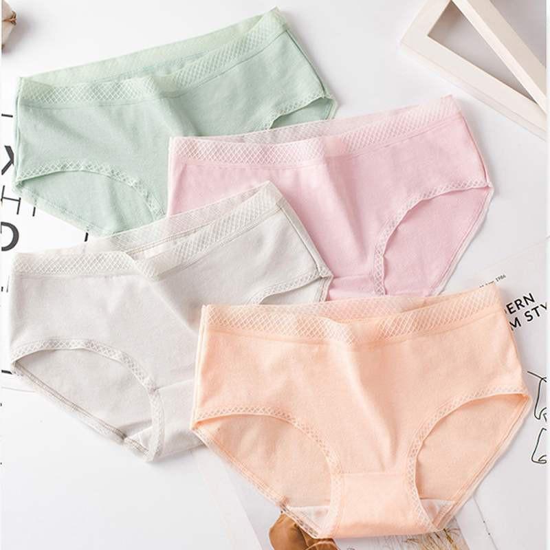 Set 5-10 Quần Lót Cotton Nữ Cạp Lưới Cao Cấp Loại To