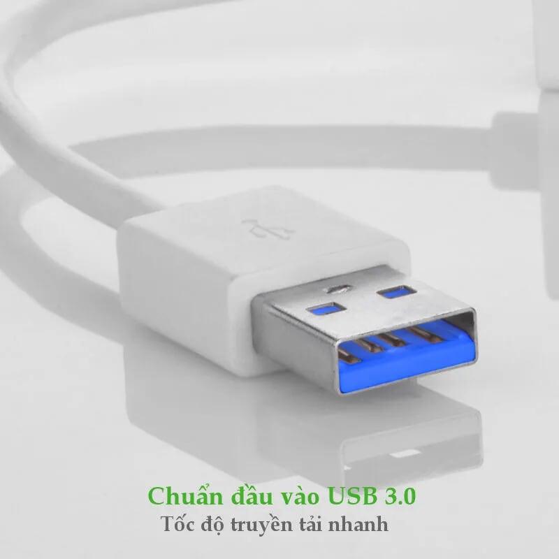 Ugreen UG2025820258TK 15CM màu Bạc Cáp chuyển đổi USB 3.0 sang cổng LAN RJ45 tốc độ 1000Mbps vỏ nhôm - HÀNG CHÍNH HÃNG