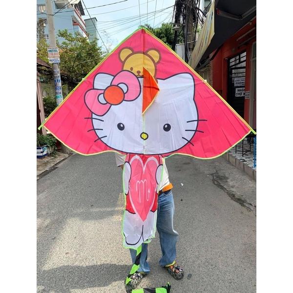 Diều hello kitty - TẶNG TAY CẦM THẢ DIỀU DÀI 150 MÉT + túi vải diều độc lạ, diều 3D (diều mèo) con diều