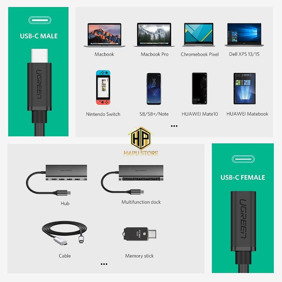 Cáp nối dài USB Type C Ugreen 40574 dài 0,5m chính hãng - Hàng Chính Hãng