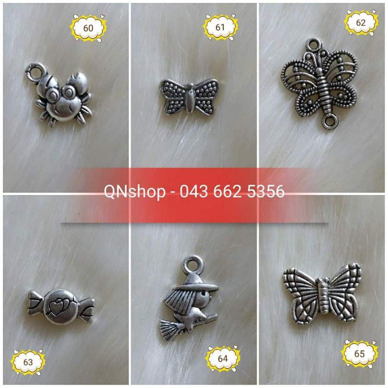 10 charm giả bạc, charm giả cổ làm vòng siêu đẹp.