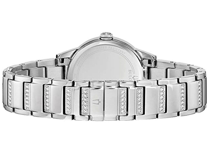 Đồng Hồ Nữ Bulova Đính Đá Swarovski Dây Thép Không Gỉ 96L257 - Mặt Xà Cừ