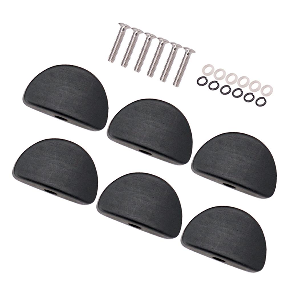 Sunnimix 6 Chiếc Hình Bán Nguyệt Hình Đàn Guitar Điện Chỉnh Chốt Nắp Chỉnh Âm Máy Đầu Thay Thế Nút Núm, Đen
