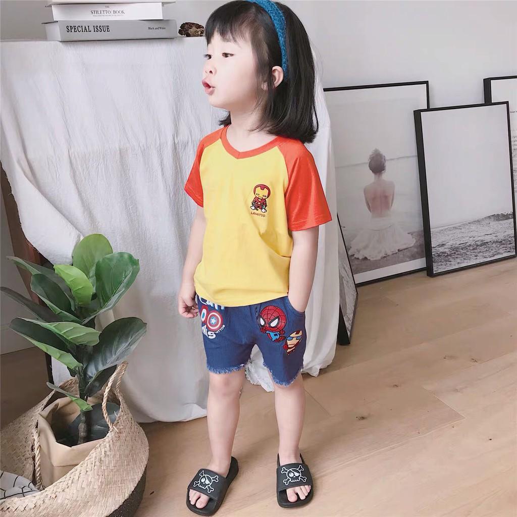 Quần jean, quần bò cho bé trai bé gái hình thêu siêu nhân từ 10-20kg