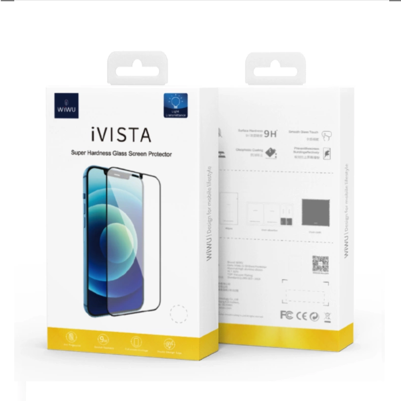 Miếng dán kính cường lực Cho iPhone 12 / 12 Pro / 12 Pro Max full màn hình 2.5D chống nứt vỡ cạnh hiệu WIWU iVista Chống va đập, vát cạnh 2.5D, chống vân tay - hàng nhập khẩu