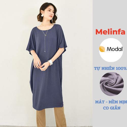 Váy đầm thun nữ cánh rơi vải Modal tự nhiên thoải mái vải mát mềm mại freesize mặc mùa hè mã VAV0358
