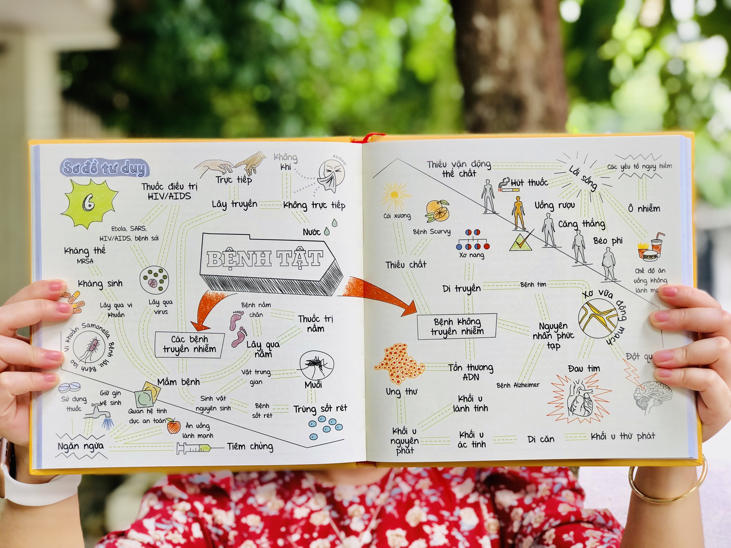 Sách Sơ Đồ Tư Duy Sinh Học ( Mind Map Biology ) - Bổ Sung Kiến Thức Sinh Học, Thế Giới Tự Nhiên Cho Học Sinh THCS Và THPT - Á Châu Books, Bìa Cứng, In Màu