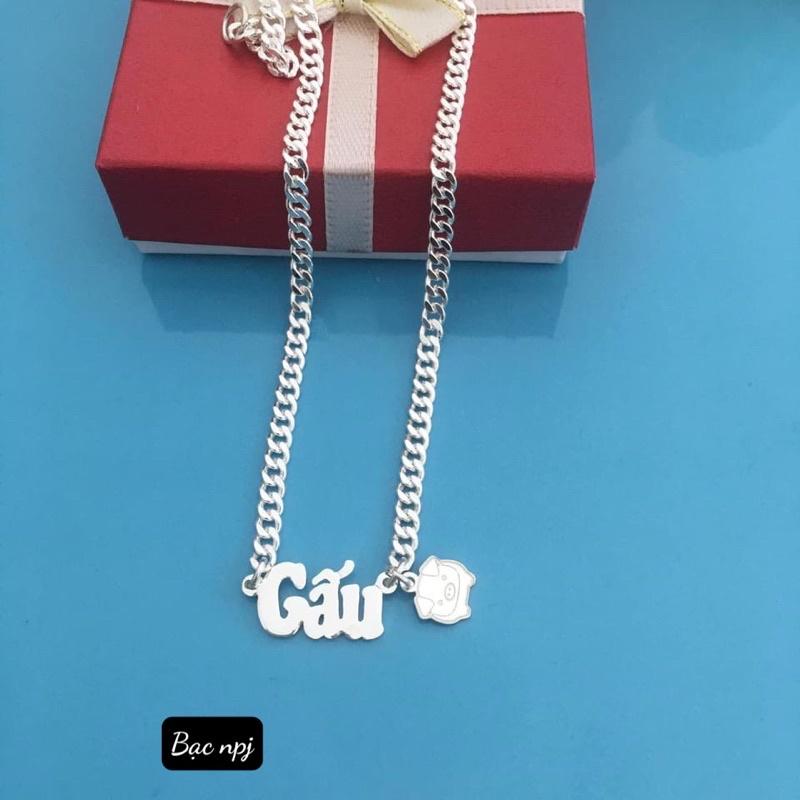Dây chuyền cho bé, Vòng cổ khắc tên , Hoạ tiết kèm con giáp ️ XINH XẮN ️ Bạc Ta - Bạc Npj