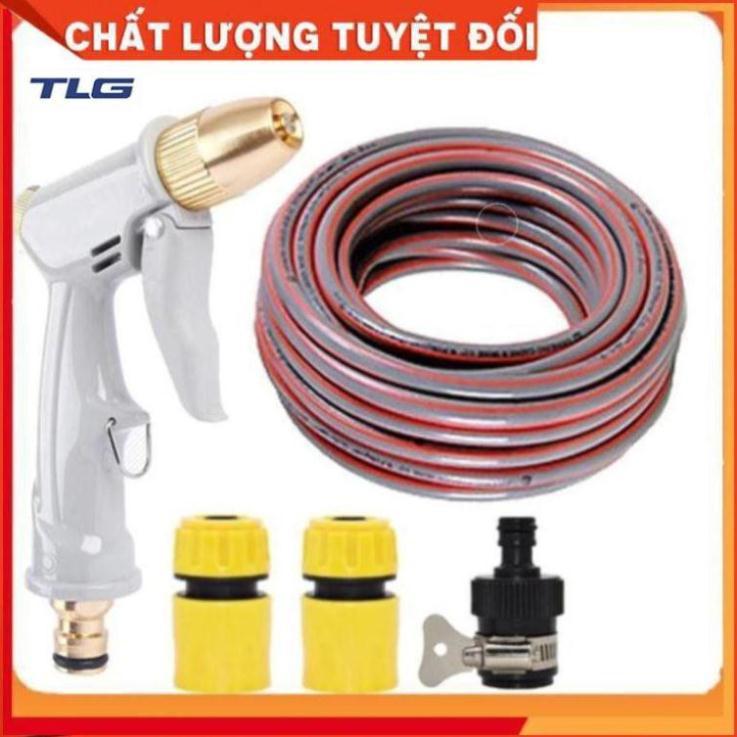 Bộ dây vòi xịt nước rửa xe, tưới cây tăng áp 3 lần, loại 3-5m (cút nhựa nối 713-1) 206846