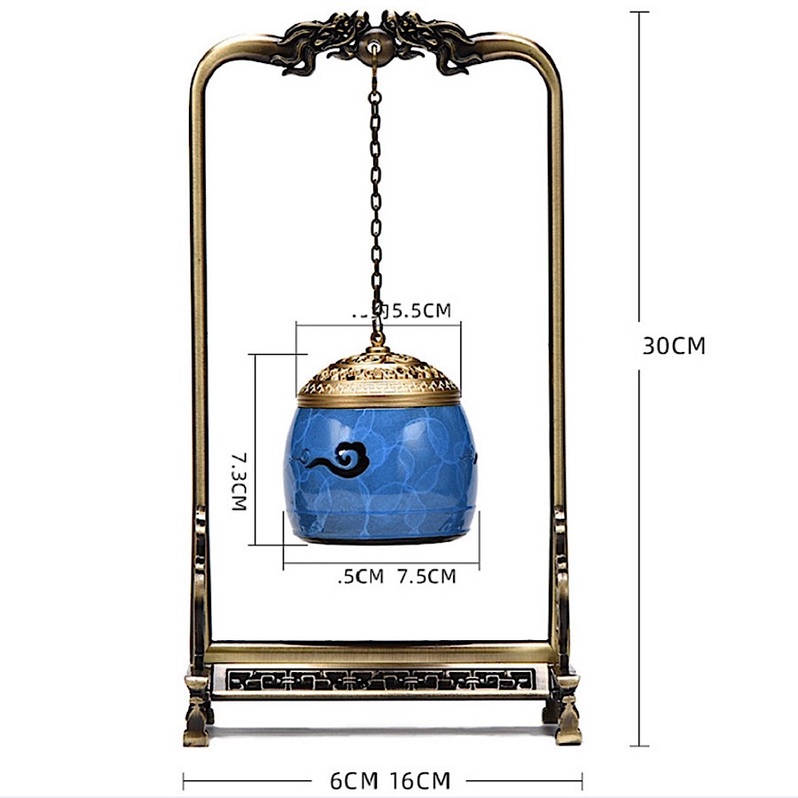 LƯ XÔNG TRẦM TREO HÌNH RỒNG CÓ MÁY NGHE NHẠC THIỀN