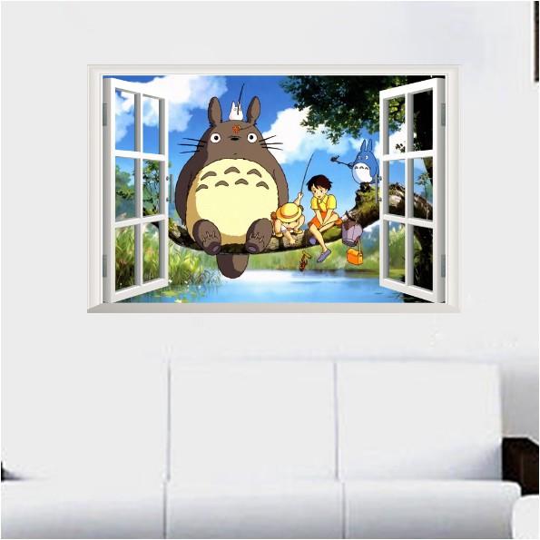 Decal trang trí khung cửa sổ Chuột TOTORO và những người bạn