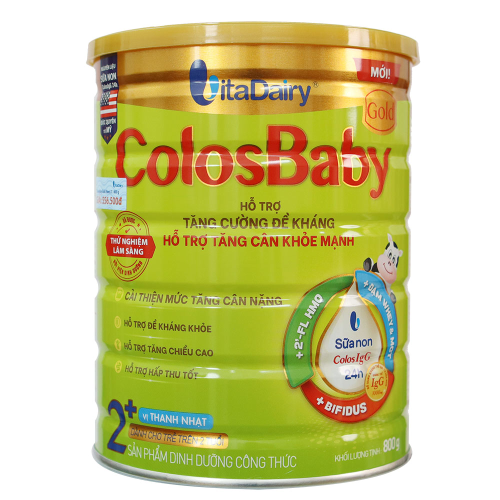 Sữa công thức Colosbaby Gold 2+ Mới vị THANH NHẠT lon 800G (trên 2 tuổi)