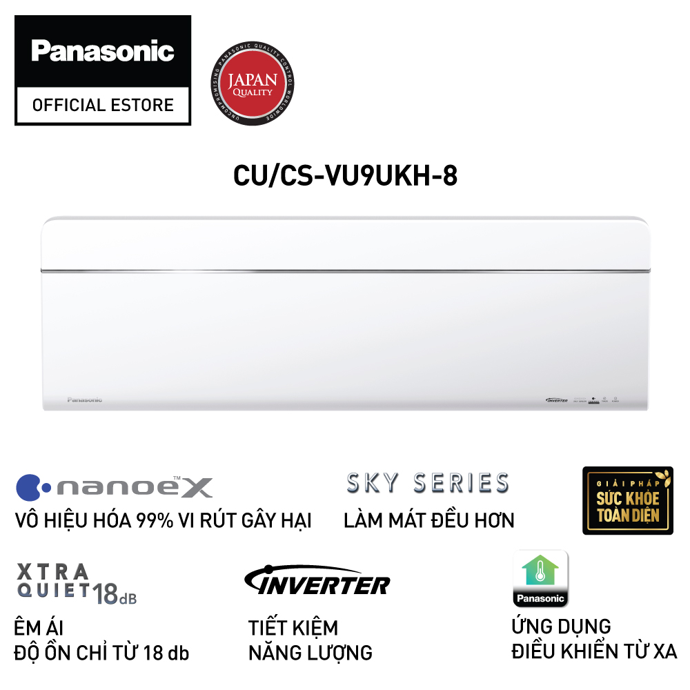 Hình ảnh Máy lạnh Panasonic CU/CS-VU9UKH-8 - Một chiều - Inverter sang trọng Sky series - Hàng Chính Hãng