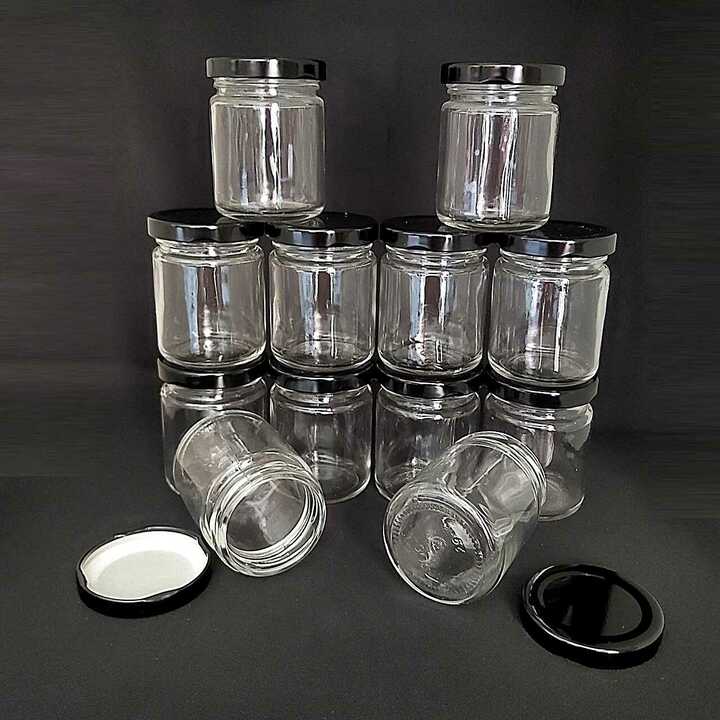 Hũ Chưng Yến Thủy Tinh 100ml mẫu Trụ Tròn - nắp thiếc đen - hũ đựng gia vị, sữa chua, tổ yến, mật ong, dầu dừa, sữa ong chúa, thực phẩm, mỹ phẩm