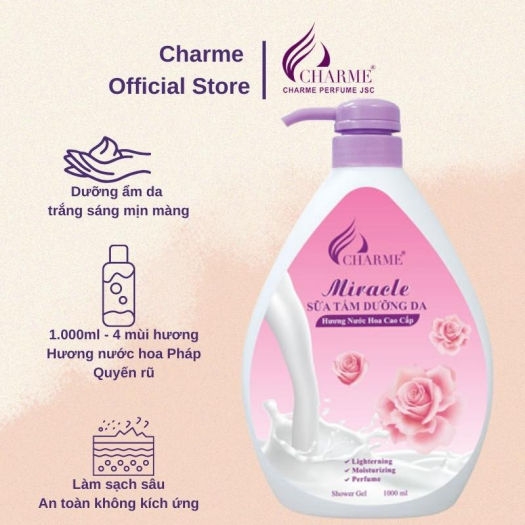 Sữa Tắm Nước Hoa Charme Miracle 1000ml Cho Nữ Chính Hãng