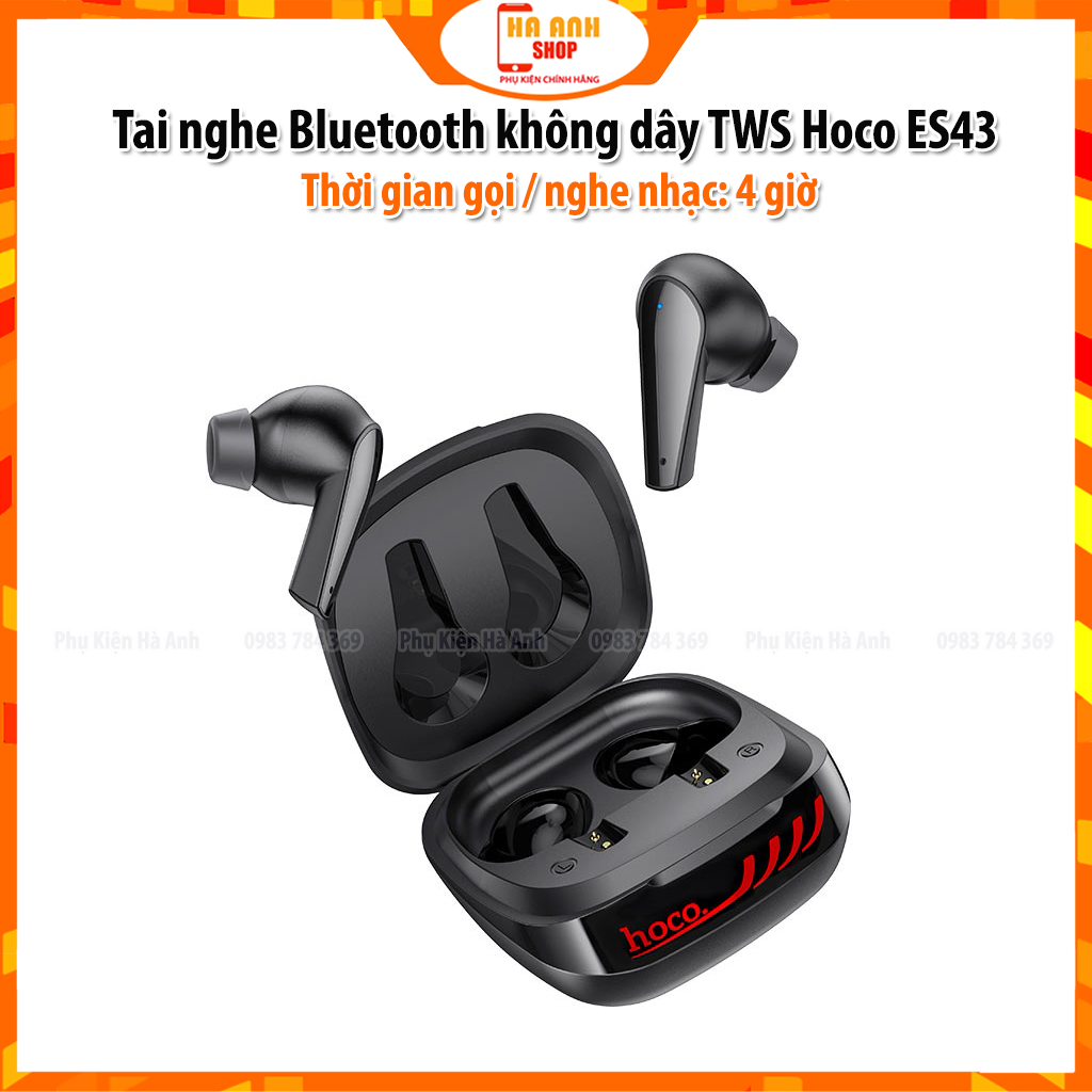 Tai nghe Bluetooth 2 tai TWS Hoco ES43 kết nối không dây hàng chính hãng