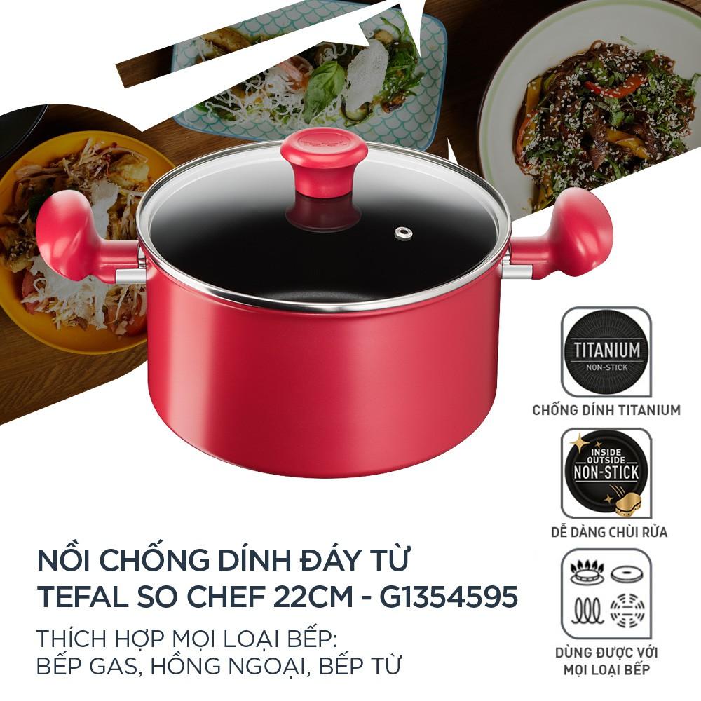 Nồi chống dính bếp từ, bếp hồng ngoại, bếp ga Tefal - So Chef 22cm - Gia dụng nhà bếp