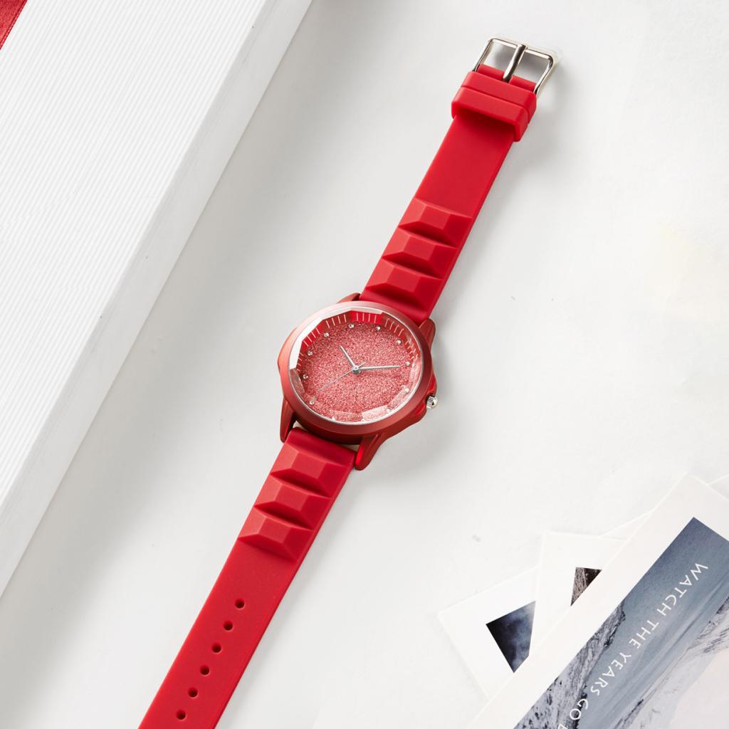 Elegant Sports Quartz Watch Fashion Casual Business Wristwatch Ladies Girls Dress Wristwatch with Rubber Band