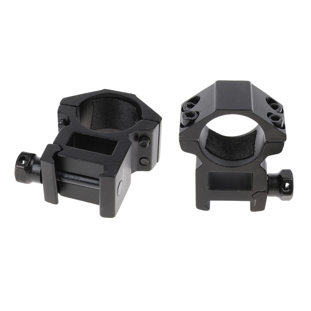 2x25.4mm 1" Scope Mount Rings Fits 20mm Dovetail Rail Flashlight High Profile