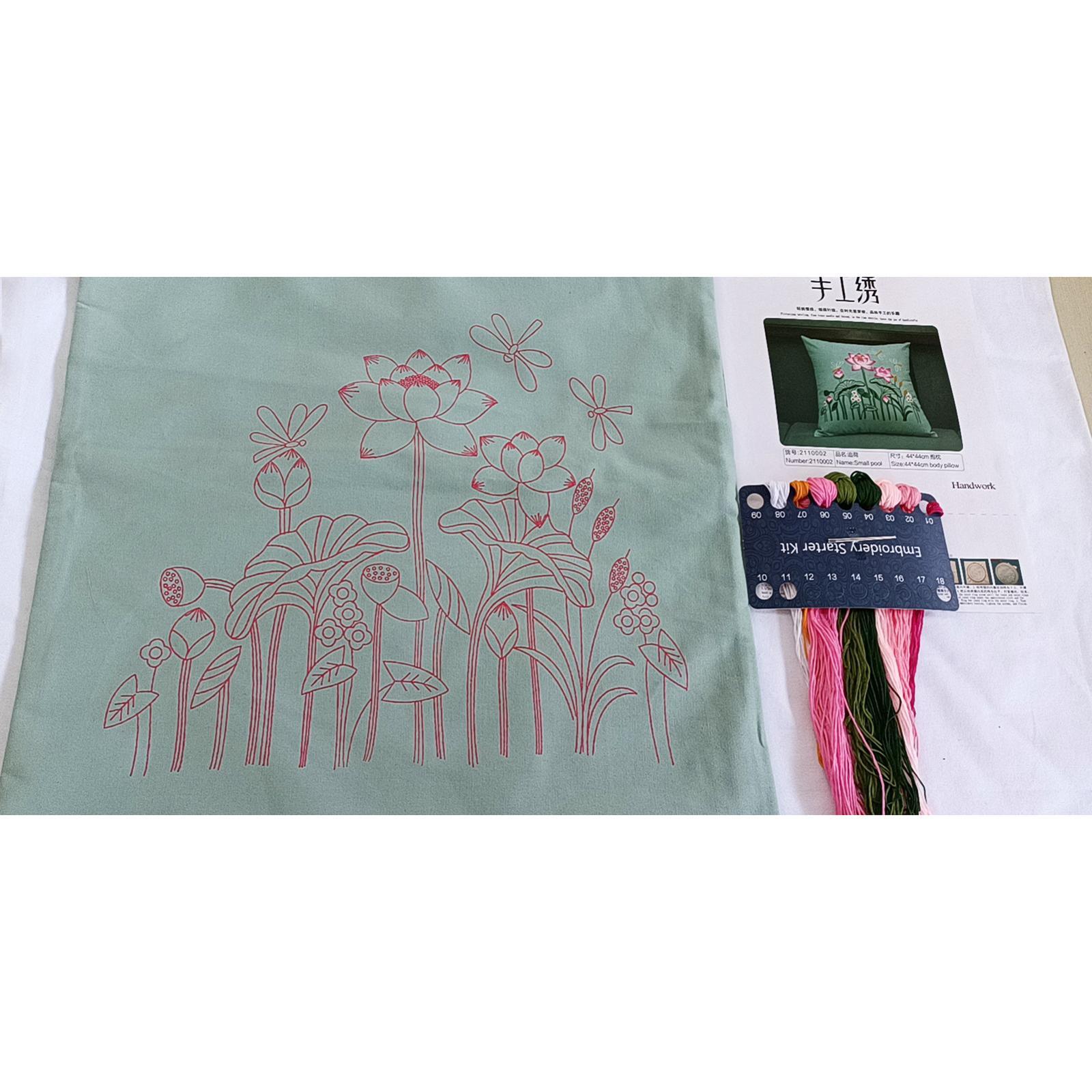 Pillow cover crafts women adult embroidery kit Style A