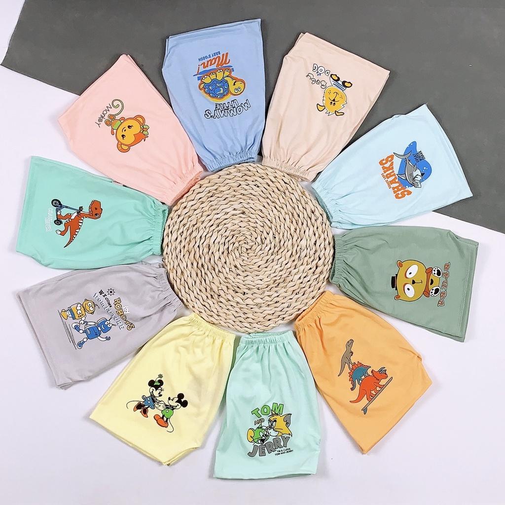 Quần chục đùi in mông thú 100% cotton mềm mịn cho bé 4-15kg (set 10 quần)