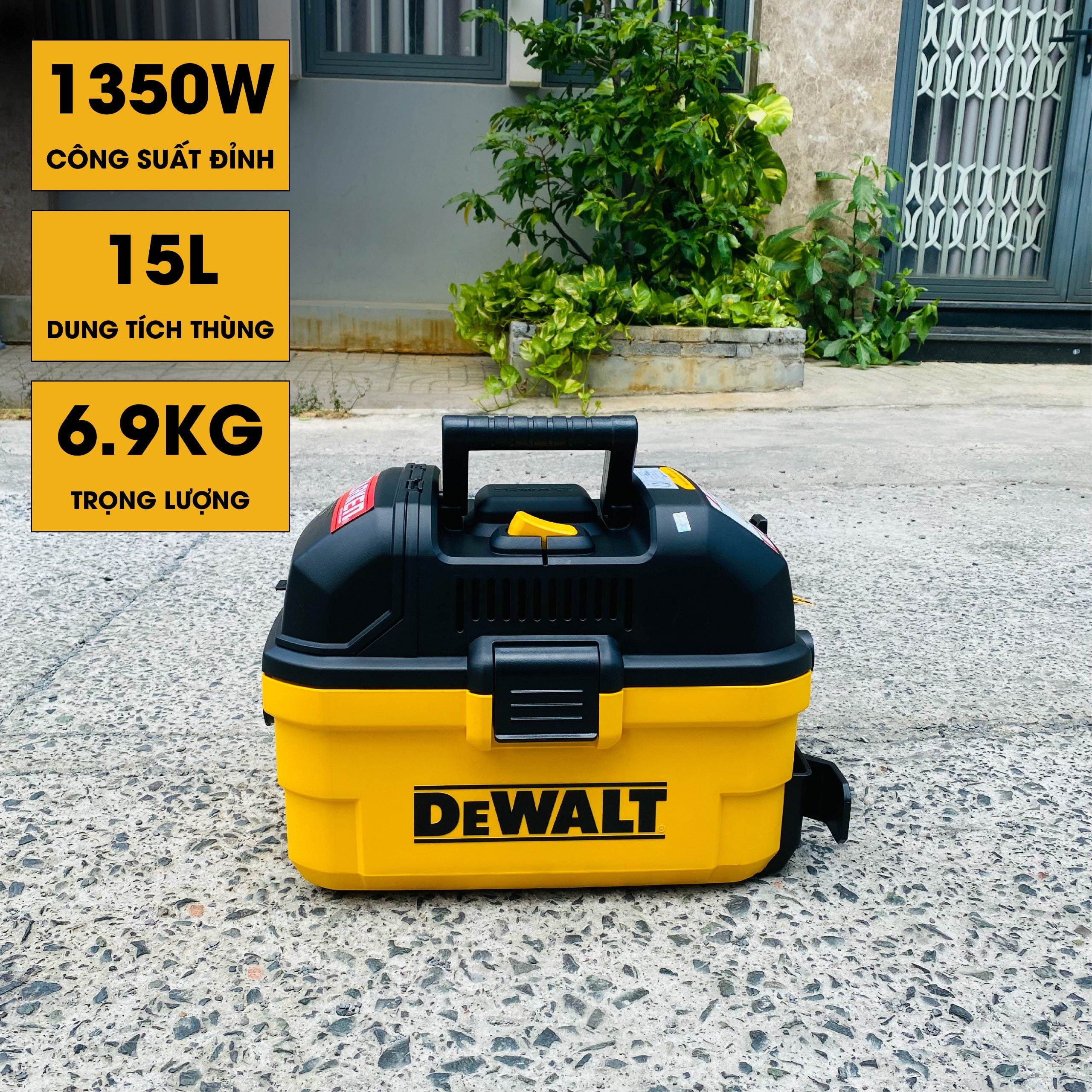 Máy hút bụi 3 chức năng Ướt/ Khô / Thôi 15L Dewalt DXV15T (1350W – 1.8HP) - Hàng Chính Hãng