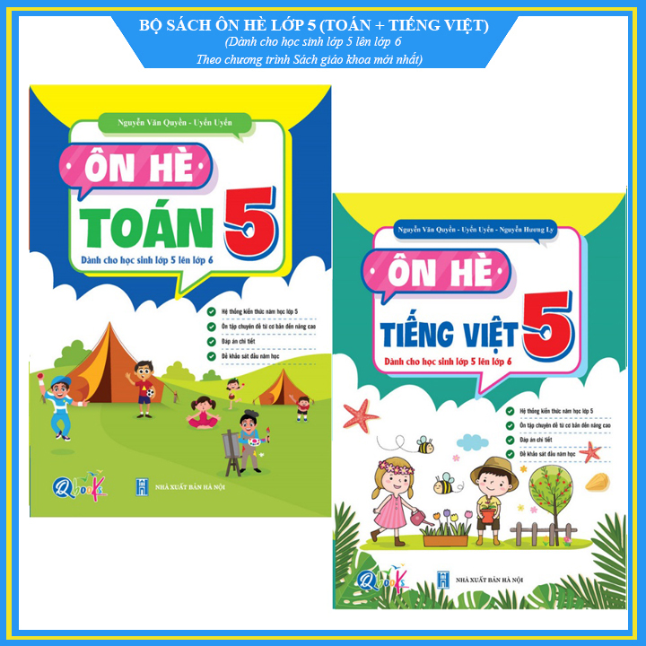 Combo Ôn hè Toán và Tiếng Việt lớp 5 - Bộ 2 cuốn