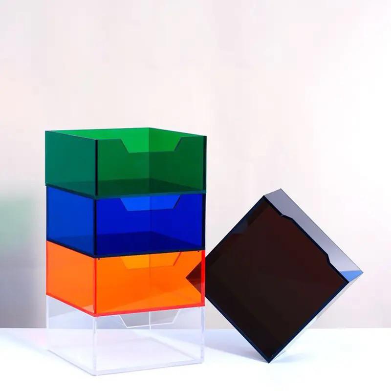 Acrylic Thùng Bảo Quản Cho Cà Phê, Viên Ăn Nhẹ, Văn Phòng Phẩm, Mỹ Phẩm, Hộp Acrylic Trong suốt - Trong Suốt