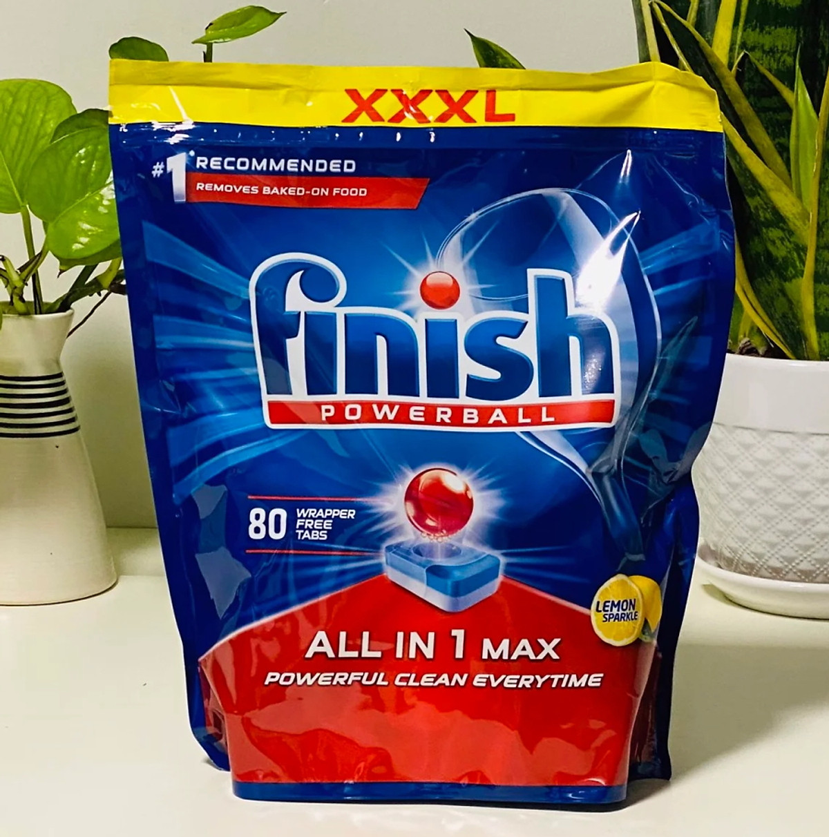 Túi 80 viên rửa chén Finish All In 1 Max Dishwasher Tablets hanoimart