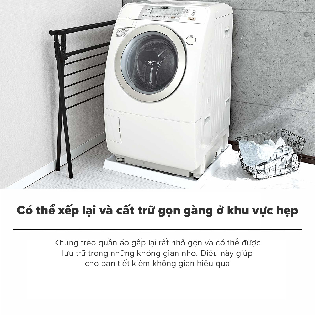 Giá Phơi Quần Áo Bằng Thép Không Gỉ PSBK-04 TENMA, Dễ Dàng Tháo Lắp, Gấp Gọn Và Điều Chỉnh