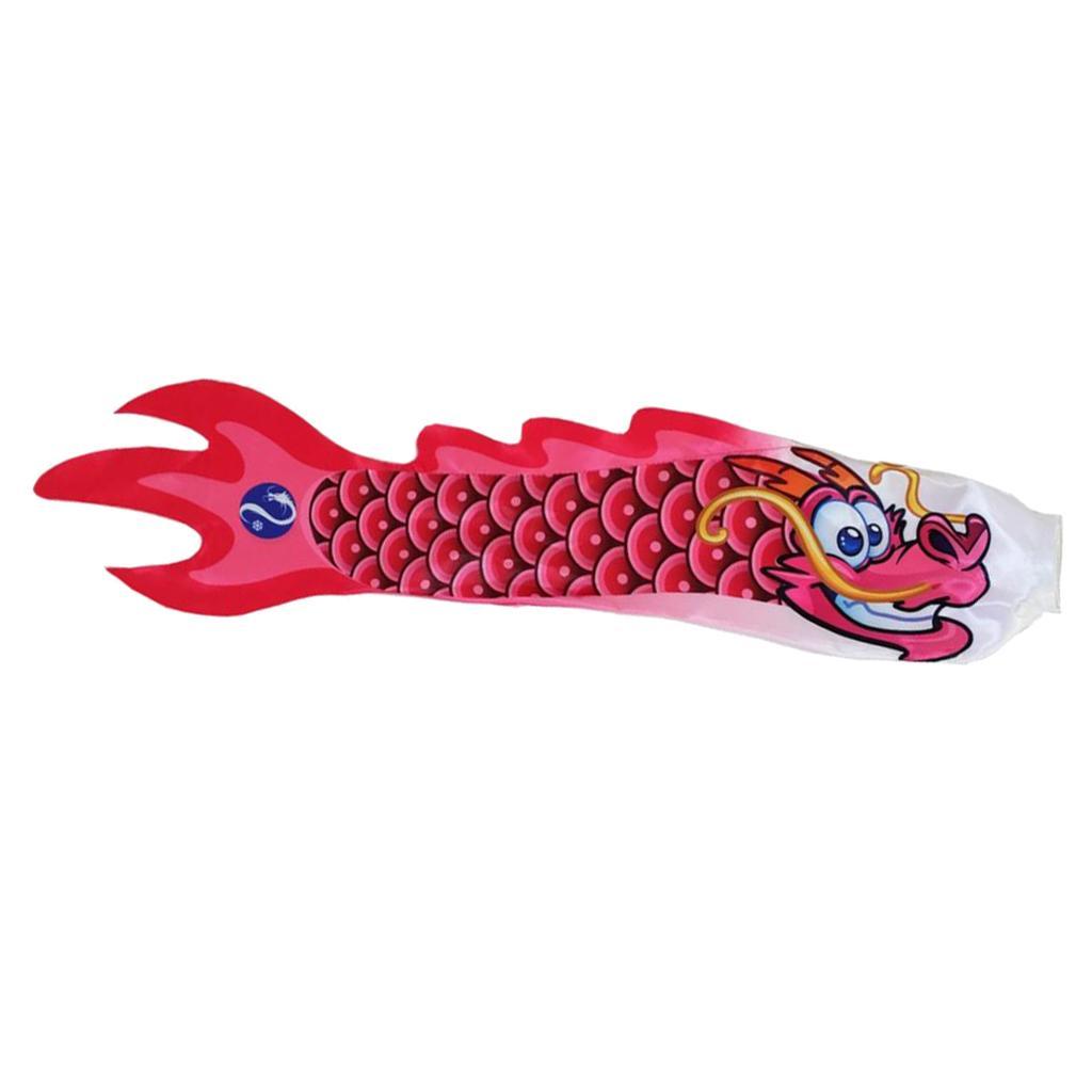 2Pcs Dragon Carp Wind Sock Koinobori Kite Flag Hanging Wall Decor