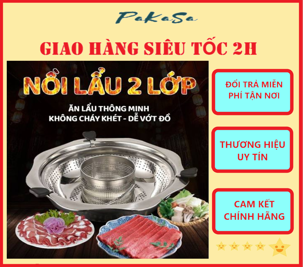 Nồi Nấu Lẩu Xoay Theo Vòng Xoắn 360° Inox Loại Dày  Nhiều Ngăn Tiện Lợi Cho Đại Gia Đình - Hàng Chuẩn Loại 1 ( Chính Hãng PaKaSa)