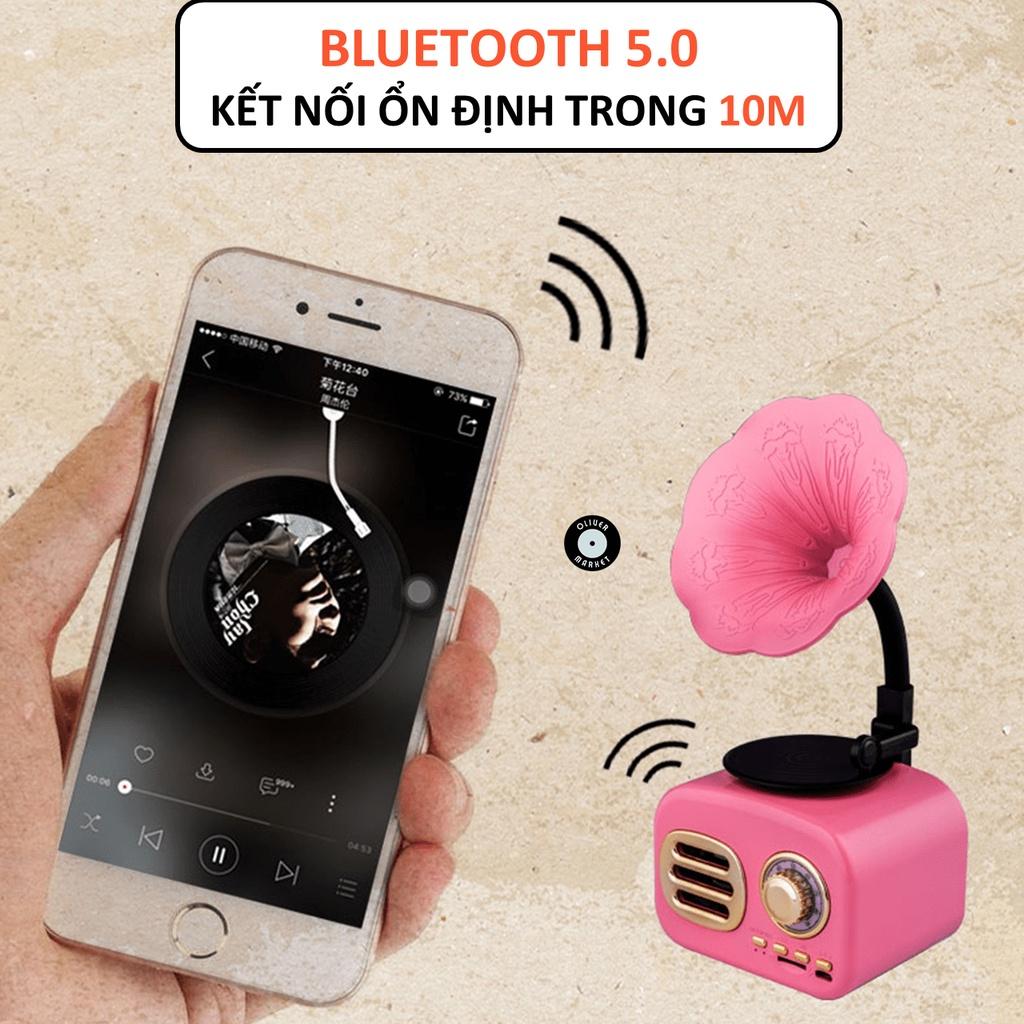 Loa Bluetooth Cổ Điển OLIVER FT05 Loa Kèn Bluetooth Mini Vintage Đồ Decor Bàn Học Trang Trí Phòng Khách Làm Quà Tặng Loa Giả Cổ Độc Đáo