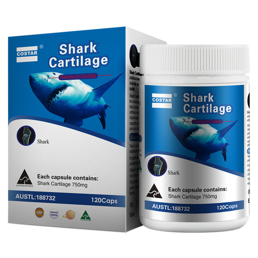 Thực Phẩm Chức Năng Viên Uống Chiết Xuất Sụn Cá Mập Costar Blue Shark Cartilage 750mg - Hộp 120 Viên