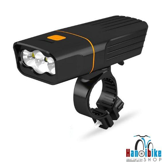 đèn pin siêu sáng cầm tay, đèn xe đạp 3 mắt độ sáng 1000lumen cao cấp chống nước tích hợp sạc dự phòng