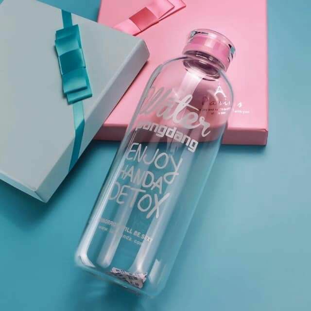 Bình thủy tinh Pongdang nắp trong 1000ml kèm túi chống sốc& túi vải