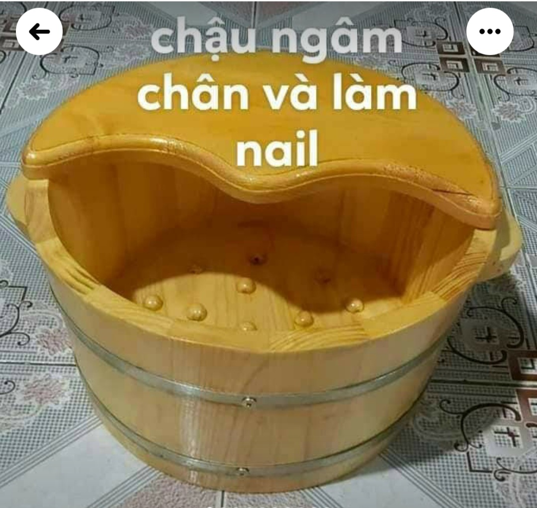 CHẬU NGÂM CHÂN BẰNG GỖ THÔNG