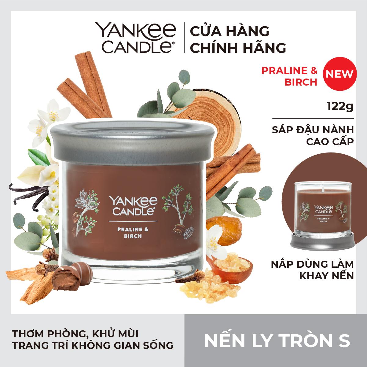 Nến ly tròn sáp đậu nành Yankee Candle size S (122g) - Praline &amp; Birch