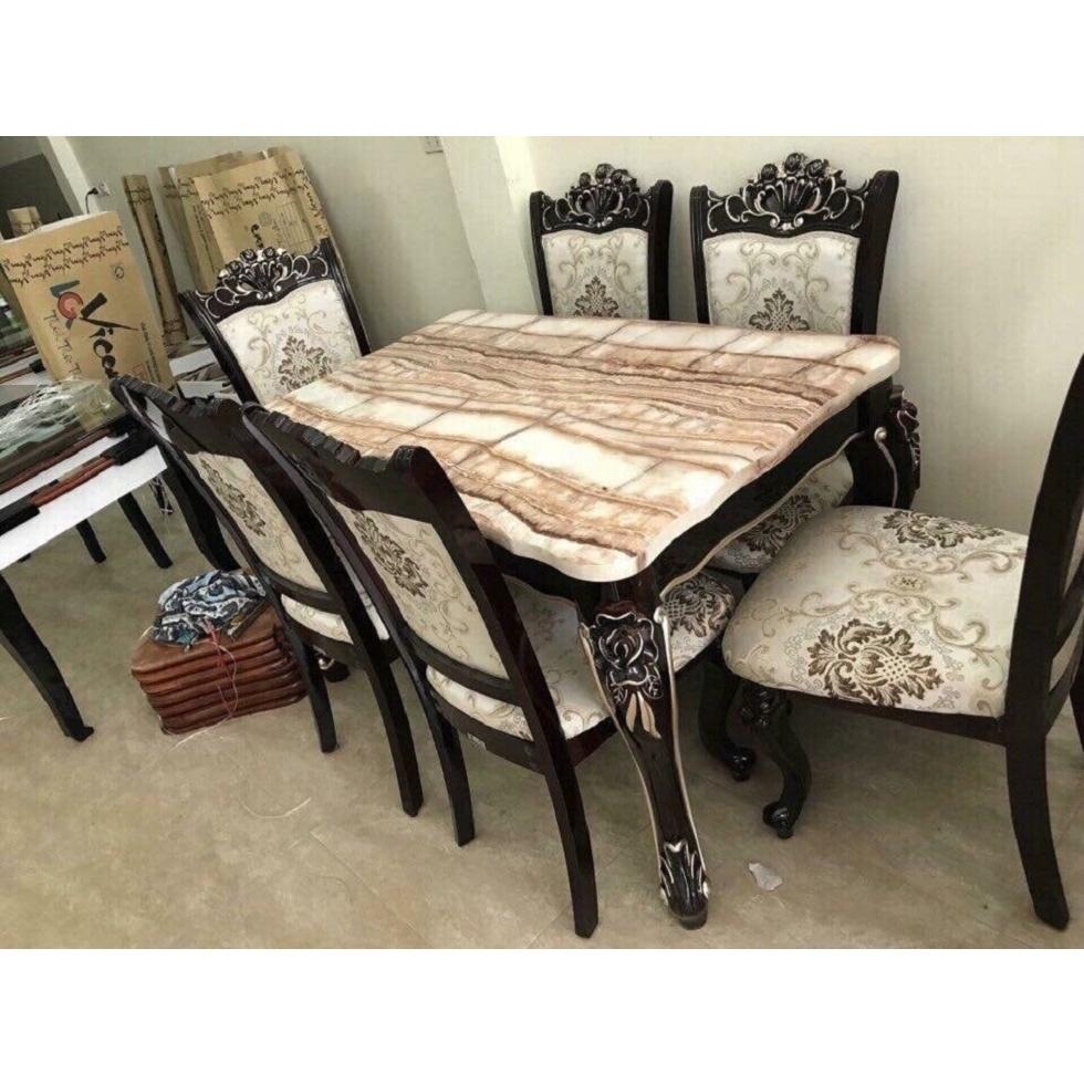 Bộ bàn ghế ăn tân cổ điển nhập khẩu ms 03