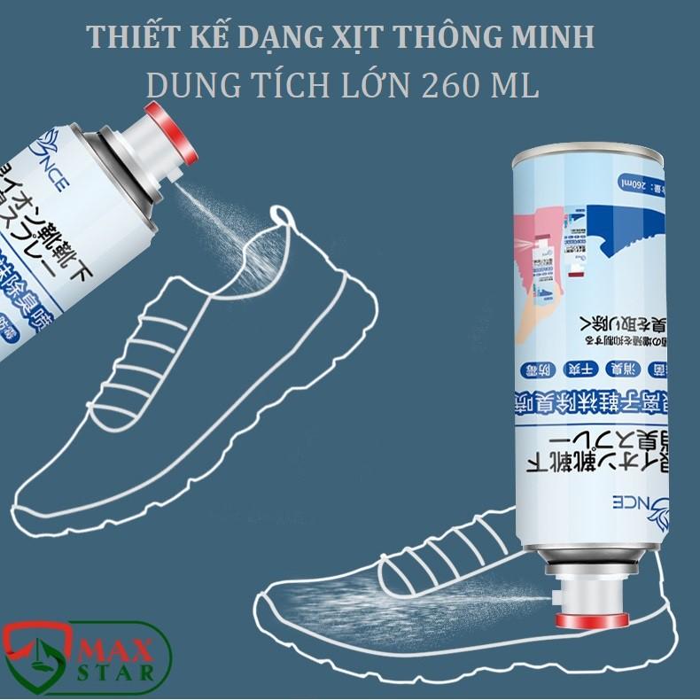 Xịt khử mùi giày và chân diệt khuẩn nano bạc dung tích lớn 260ml Xịt giày khử mùi cao cấp