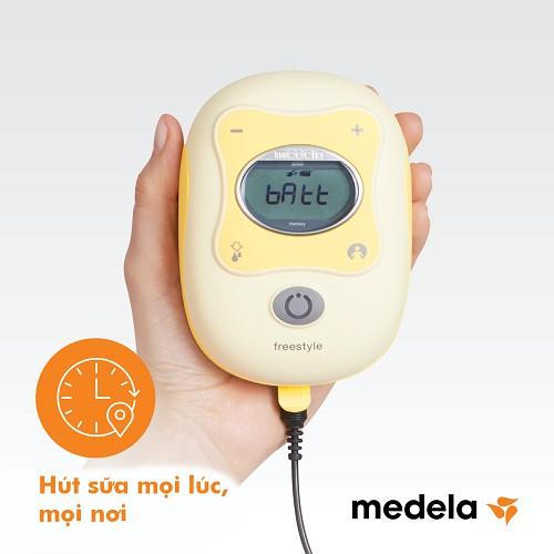 Máy hút sữa điện đôi Medela Freestyle, công nghệ 2-Phase Expression, nhiều sữa hơn, tiết kiệm thời gian, có pin sạc