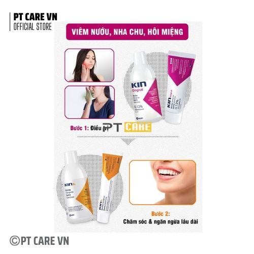 PT CARE | Nước súc miệng Kin Gingival Viêm Nướu, B5, Sensikin Ê Buốt, Fluor Kin Trẻ Em, Ortho Kin Niềng Răng Chỉnh Nha