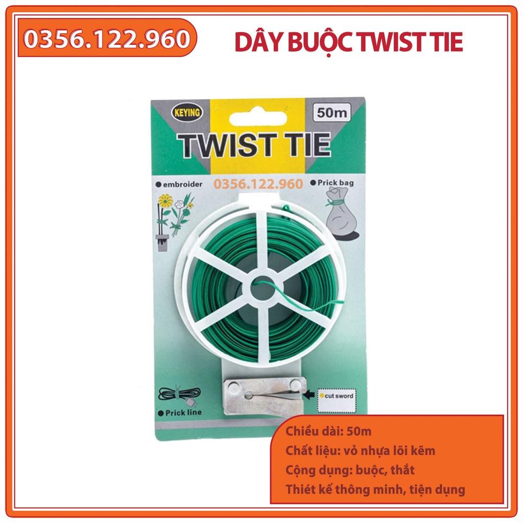 Combo 3 Cuộn dây buộc đồ đa năng Twist Tie, 50m (Dây nhựa, lõi kẽm) - Dễ dàng sử dụng mọi lúc mọi nơi